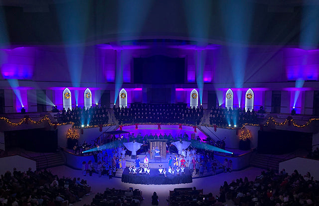 Huge LED retrofit at Olive Baptist Church includes Elation stage lighting
