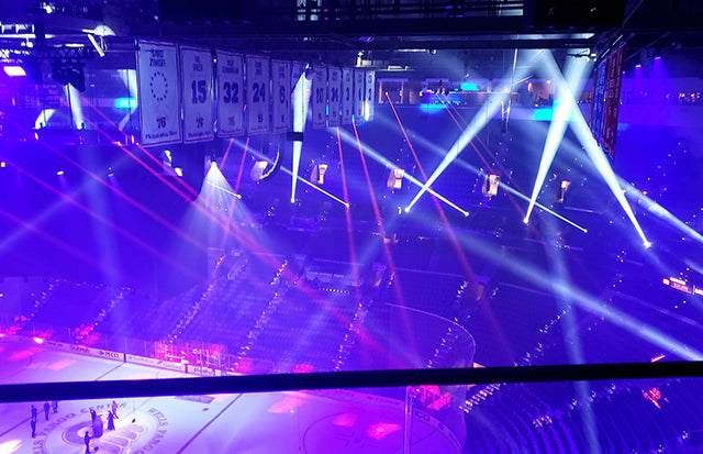 Elation lighting, high-tech scoreboard enrich fan experience at Wells Fargo Center