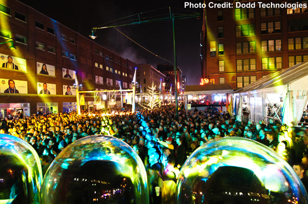 Dodd Technologies Executes Super Bowl Village Lighting Gameplan With Elation Platinum Beams and LEDs
