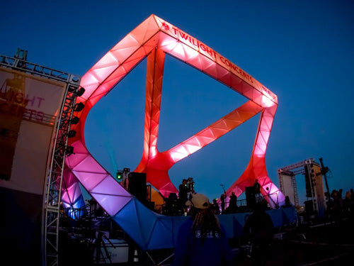 Elation SixPars Light New Stage Art Structure at Santa Monica Pier