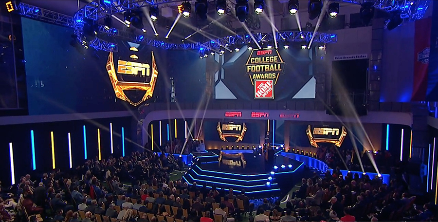 Innovative Show Design’s Elation rig at 2019 College Football Awards on ESPNGallery Image 2019collegefootballawards 5 900 